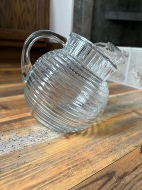 Vintage Art Deco 1938-43 Anchor Hocking Manhattan Pitcher Small and Cute!